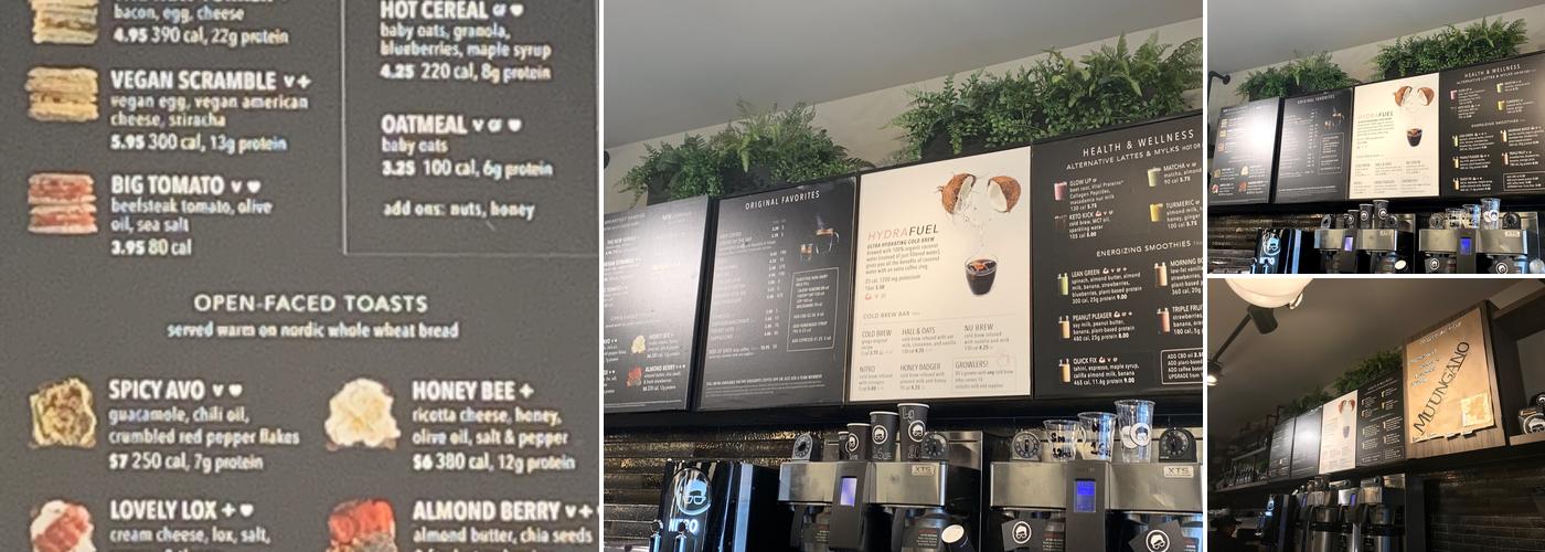 Gregorys Coffee Menu