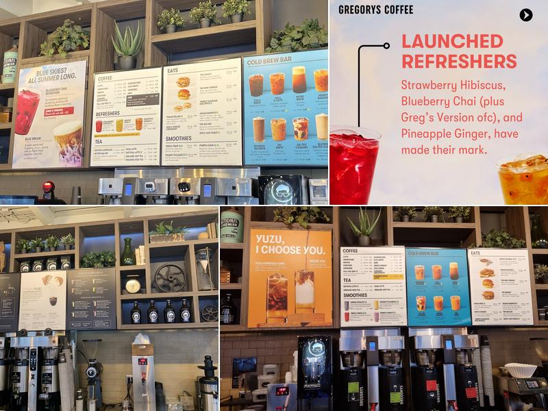 Gregorys Coffee Menu