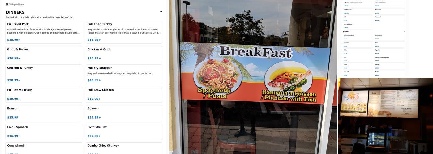 Griot Caribbean Plus Menu