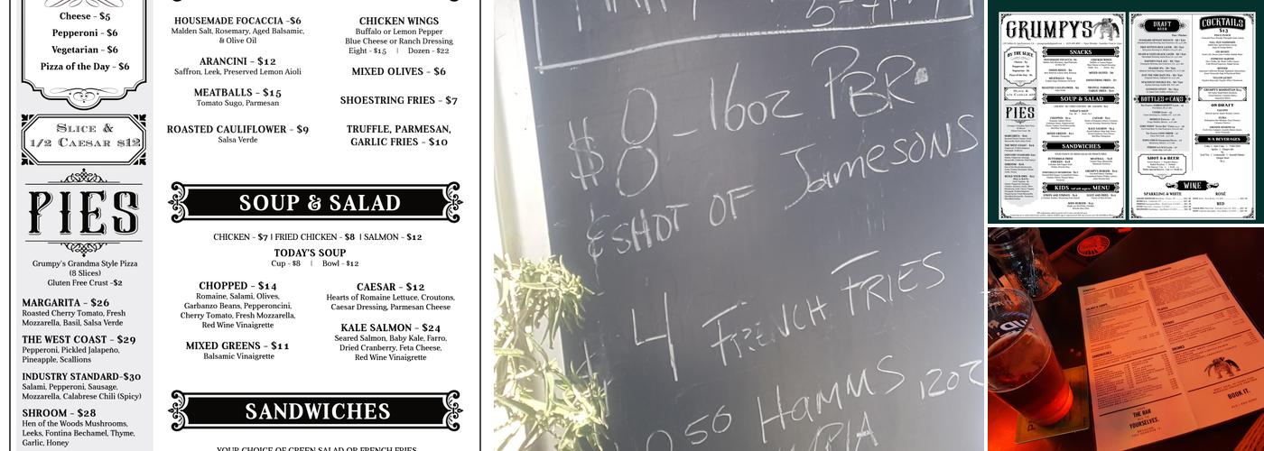 Grumpy's Restaurant & Pub Menu