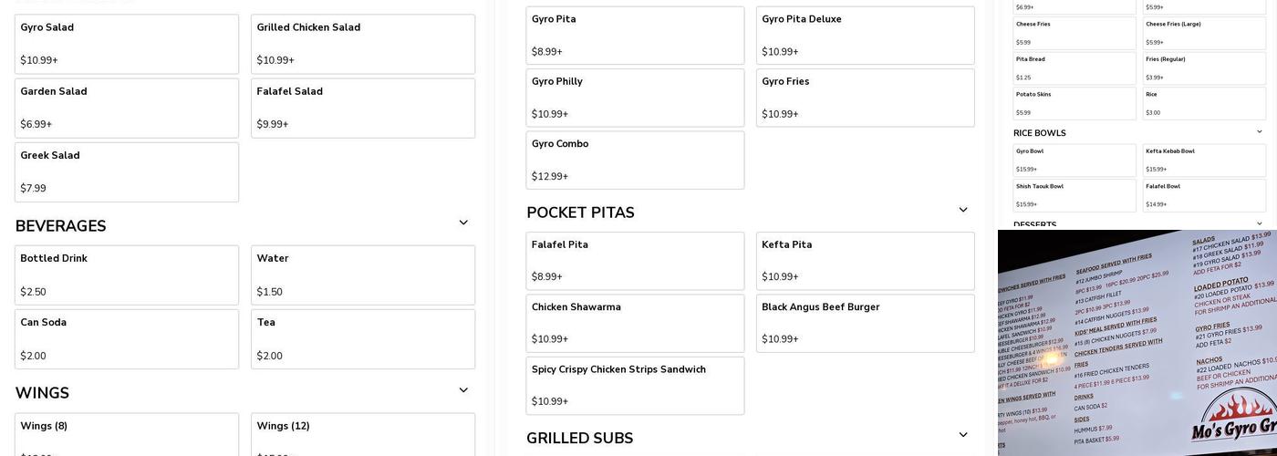 Gyro Grill Menu