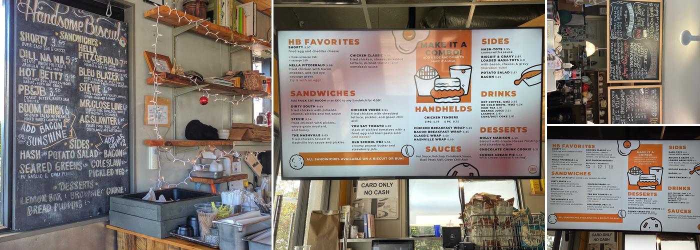 Handsome Biscuit Menu