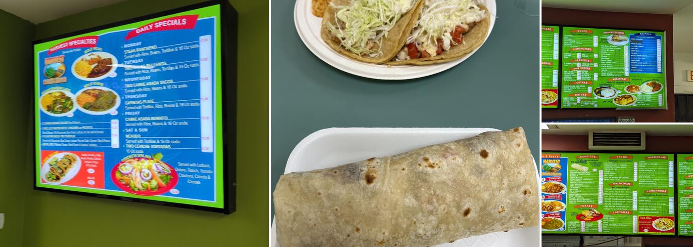 Harvest Taco Shop Menu