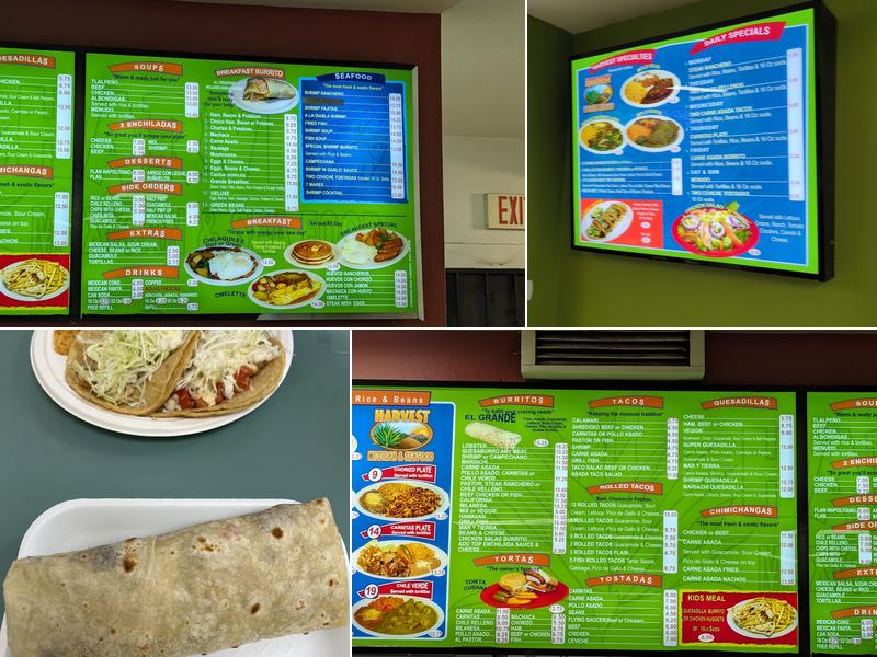 Harvest Taco Shop Menu