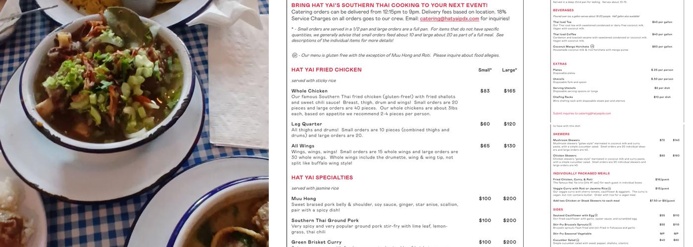 Hat Yai Menu