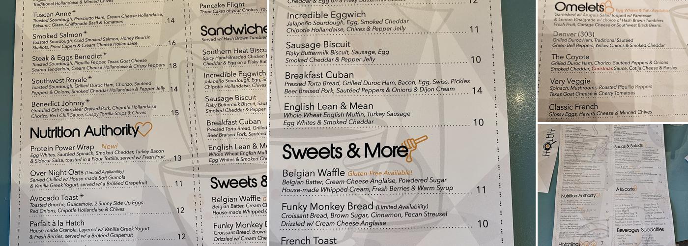 Hatch Early Mood Food Menu