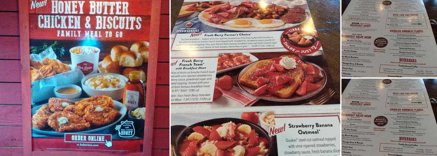 Bob Evans Menu