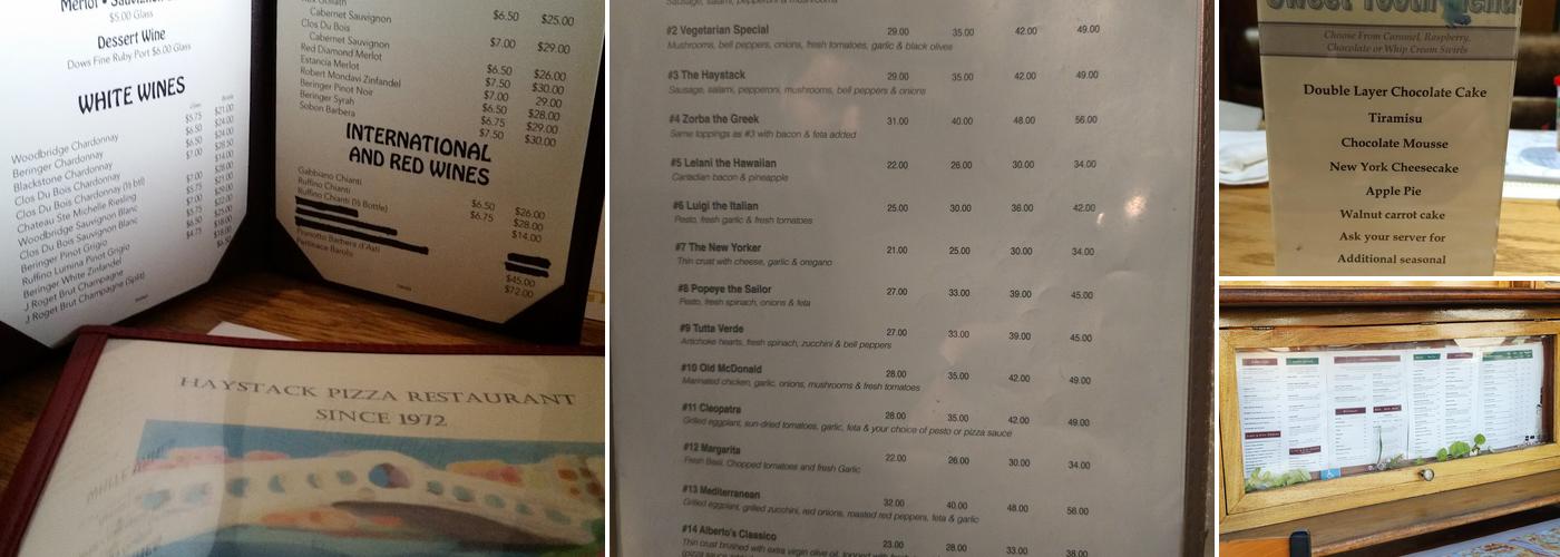 Haystack Menu