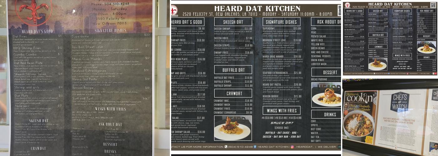 Heard Dat Kitchen Menu