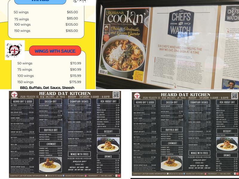 Heard Dat Kitchen Menu