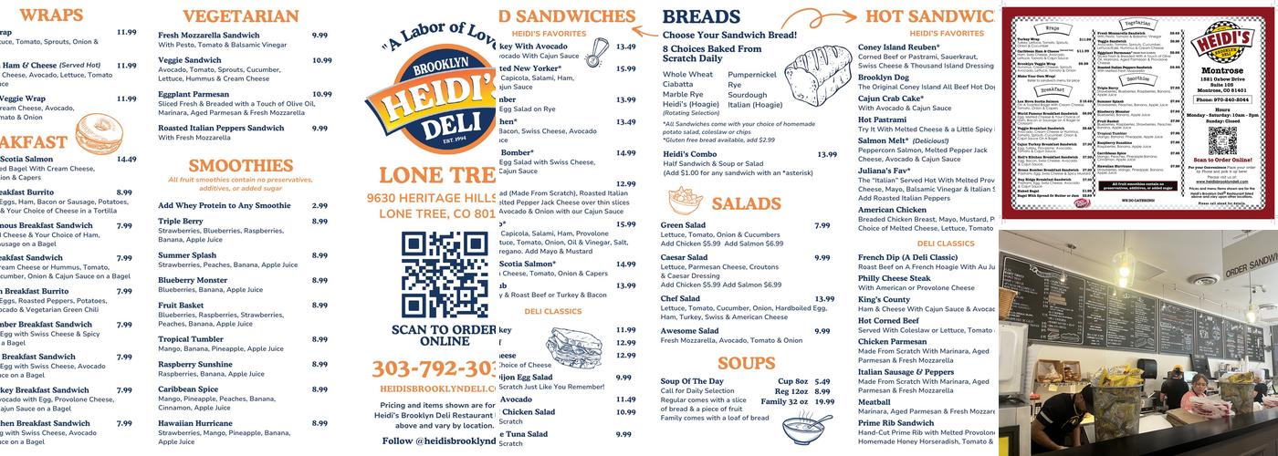 Heidi's Brooklyn Deli Menu