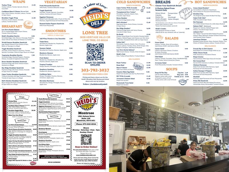 Heidi's Brooklyn Deli Menu