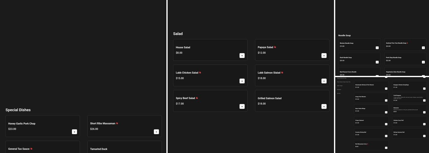 Herbs Thai Bistro Menu