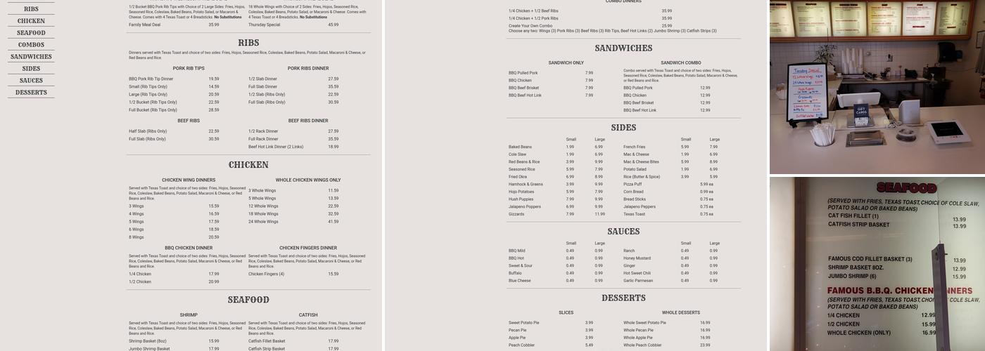 Hickory Hut Menu