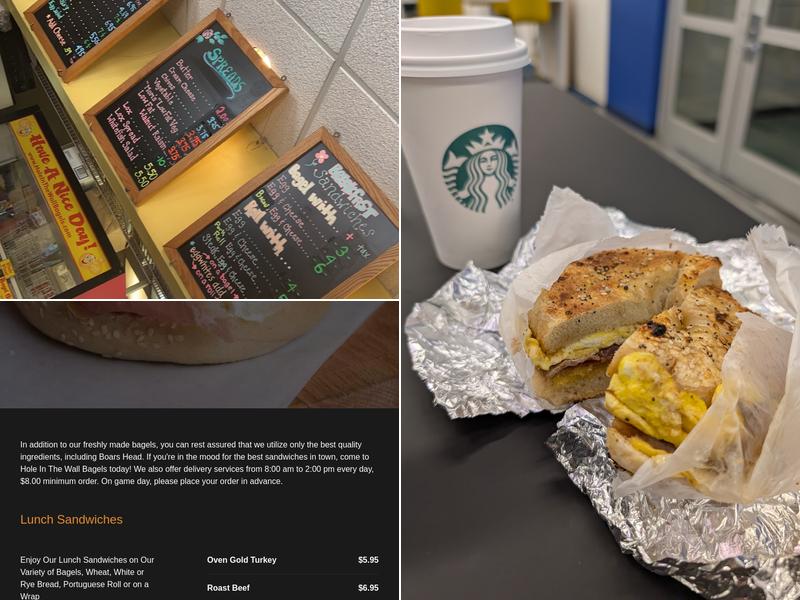 Hole In The Wall Bagels Menu