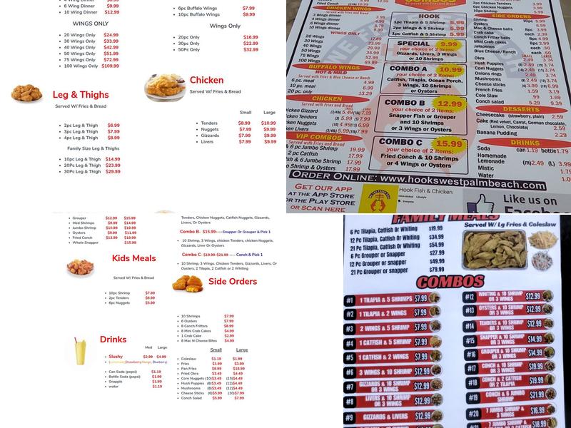 Hook fish and chicken Menu