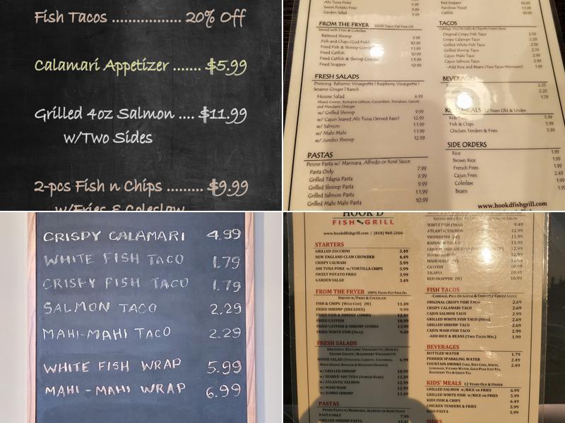 Hook'd Fish Grill Menu