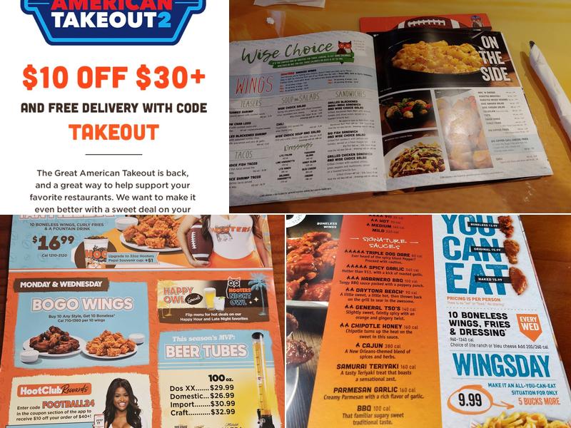 Hooters Menu