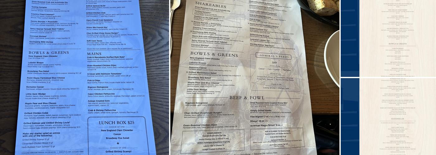 Horatio's Menu