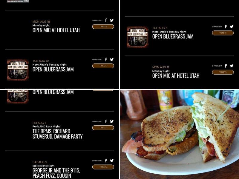 The Hotel Utah Saloon Menu