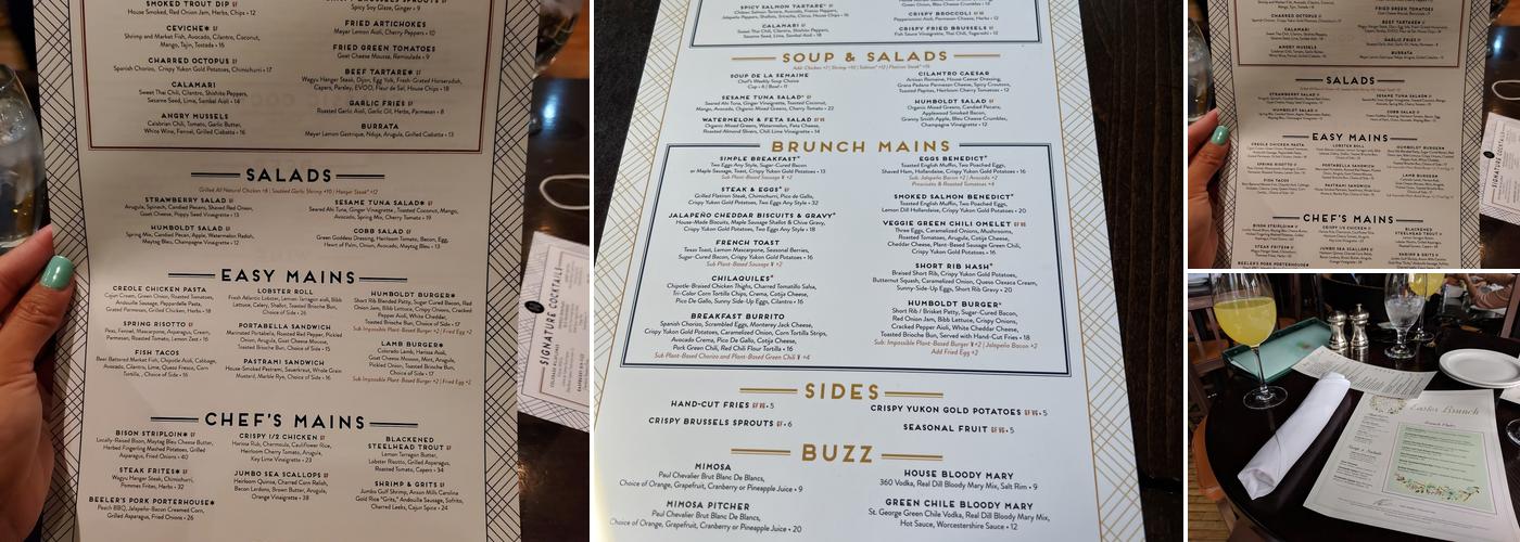 Humboldt Kitchen + Bar Menu