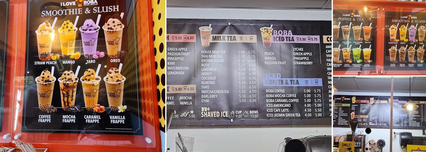 I Love Boba Menu