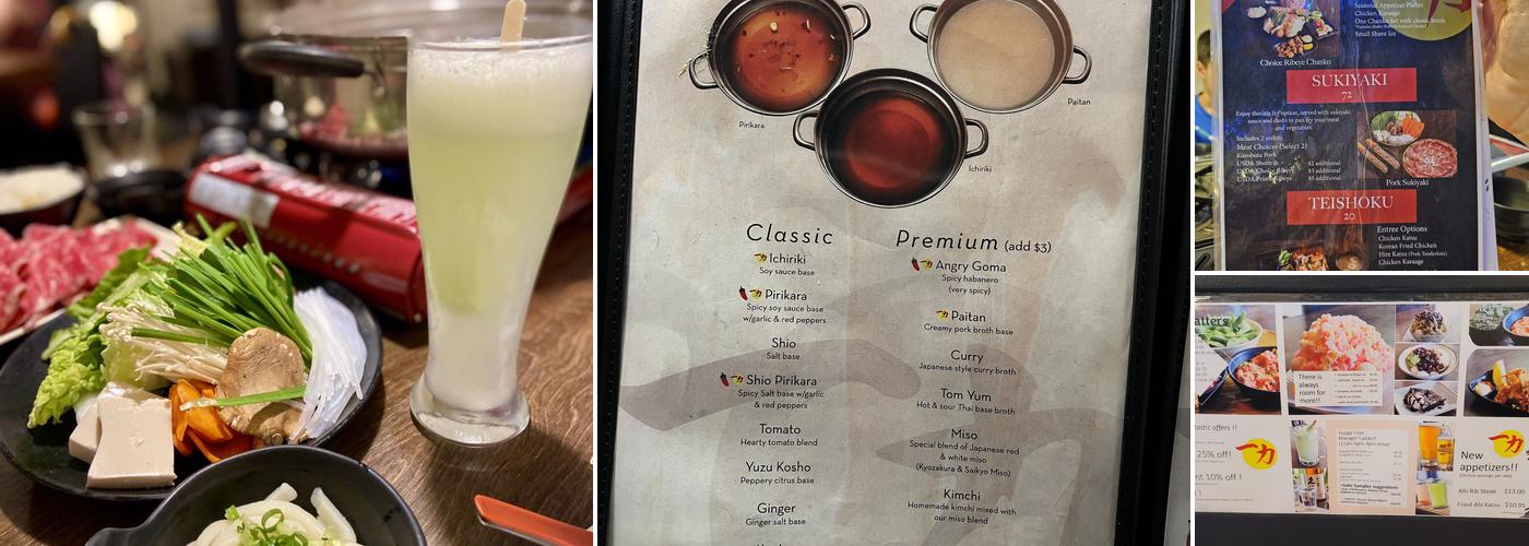 Ichiriki Japanese Nabe Restaurant Menu