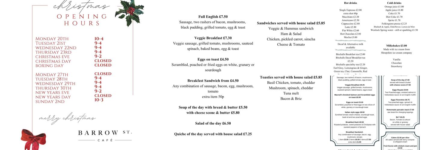 Barrow St. Cafe Menu