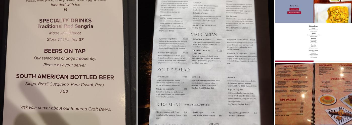 Inka Mama's - Santa Ana Menu