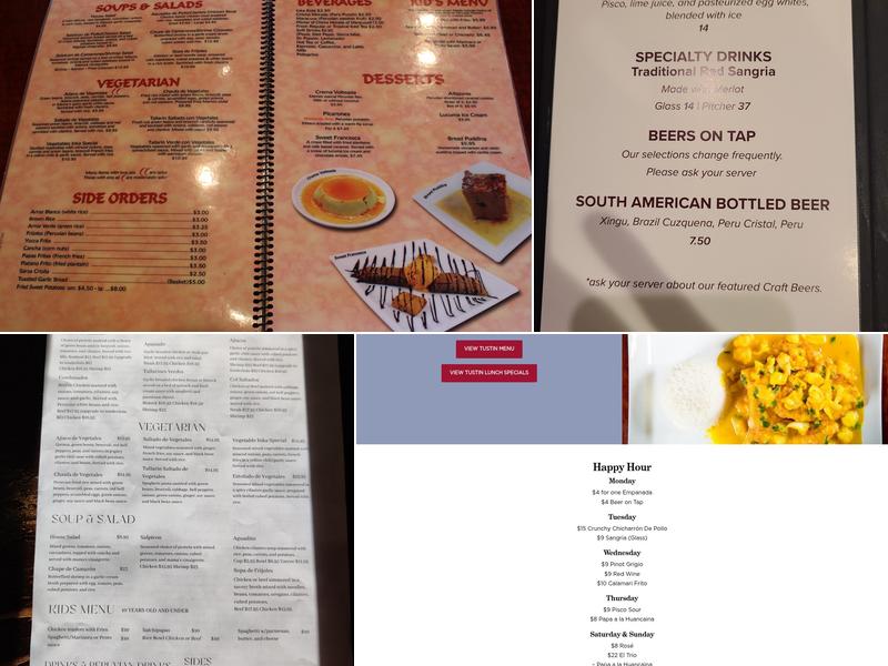 Inka Mama's - Santa Ana Menu