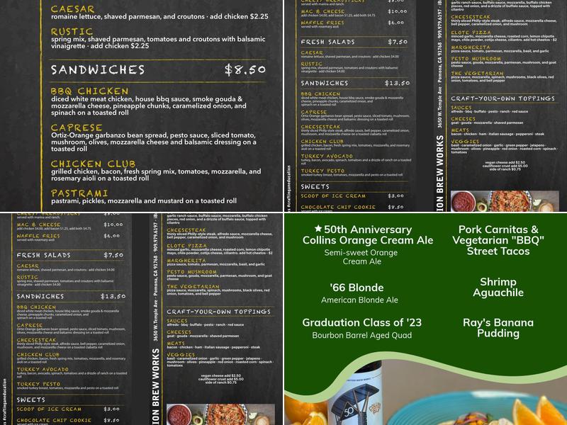 Innovation Brew Works Menu