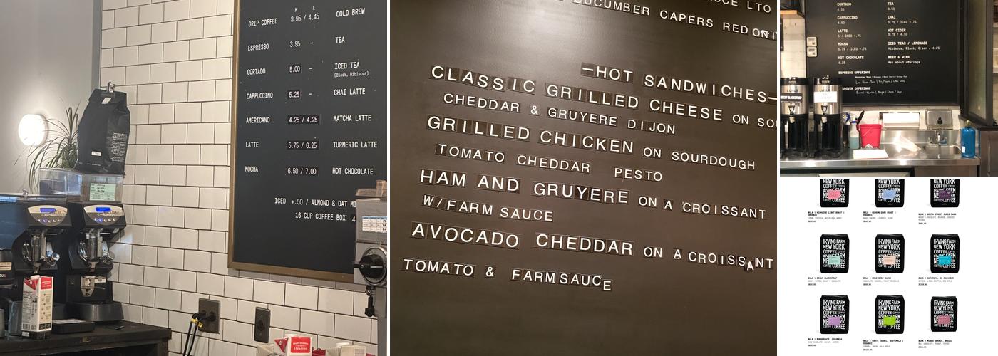 Irving Farm New York Menu