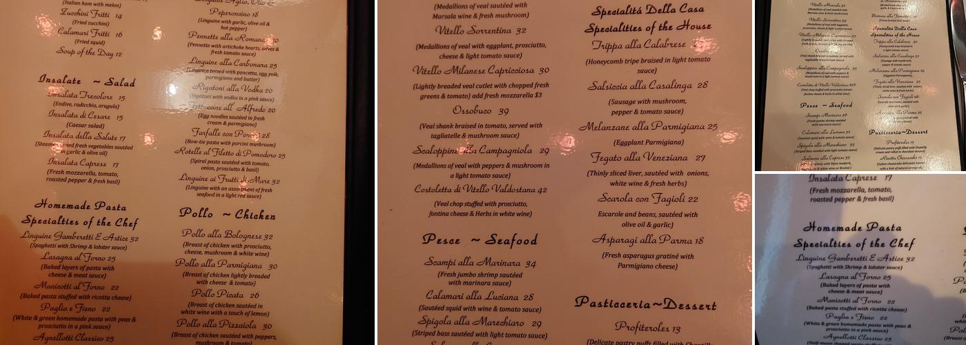 Isle of Capri Menu