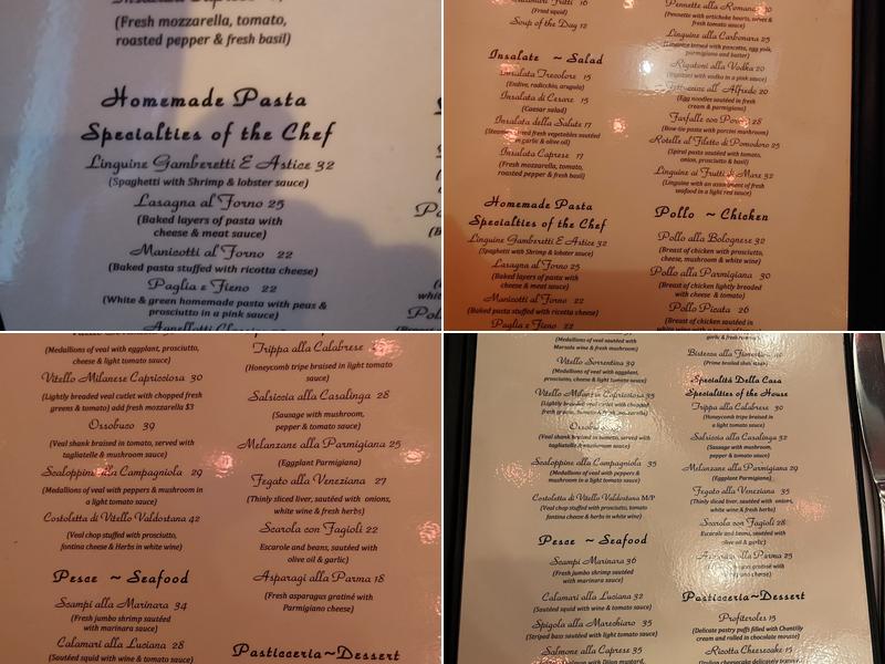 Isle of Capri Menu