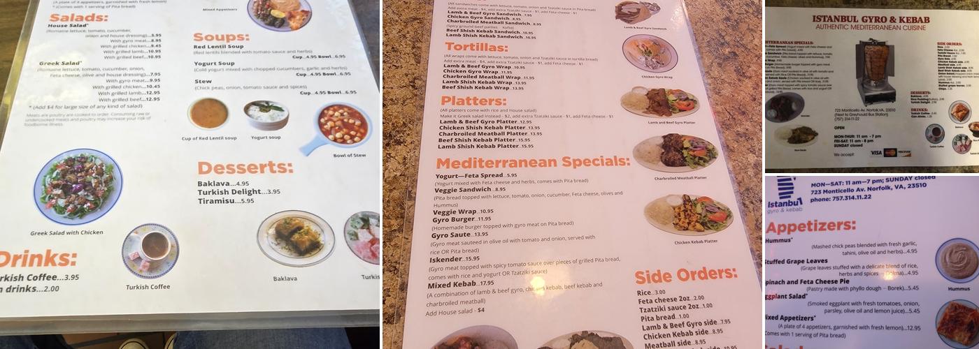Istanbul Gyro & Kebab Menu