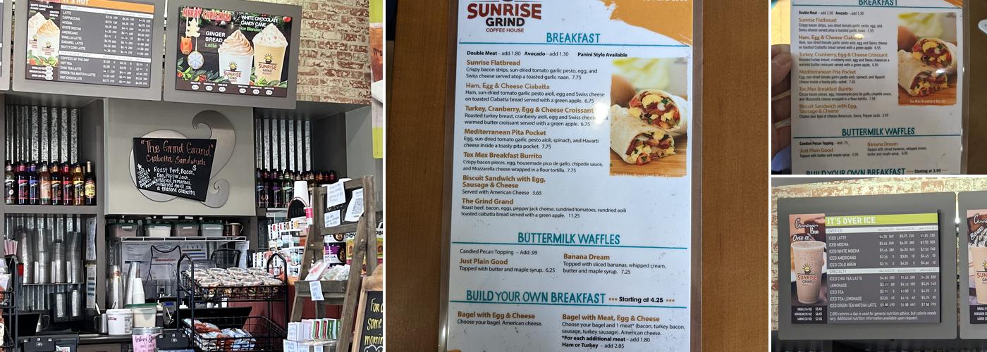 Sunrise Grind Menu