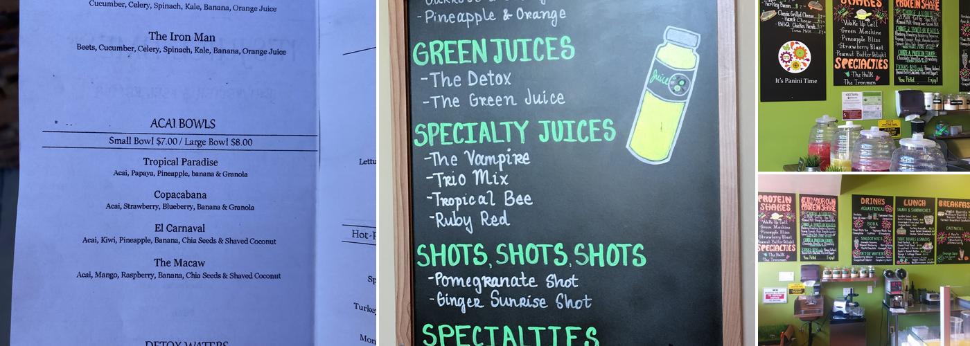 It's Juice Time Menu