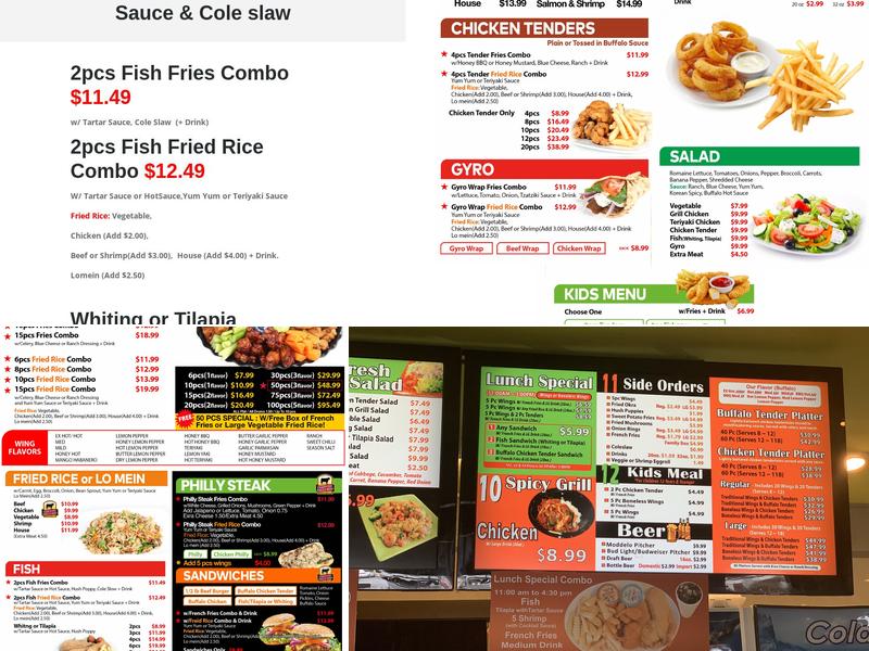 J. Buffalo Wings Menu