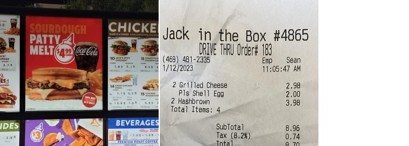 Jack in the Box Menu