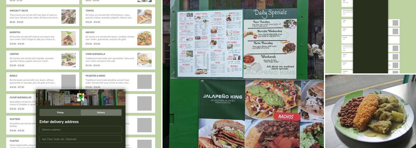 Jalapeño King Menu