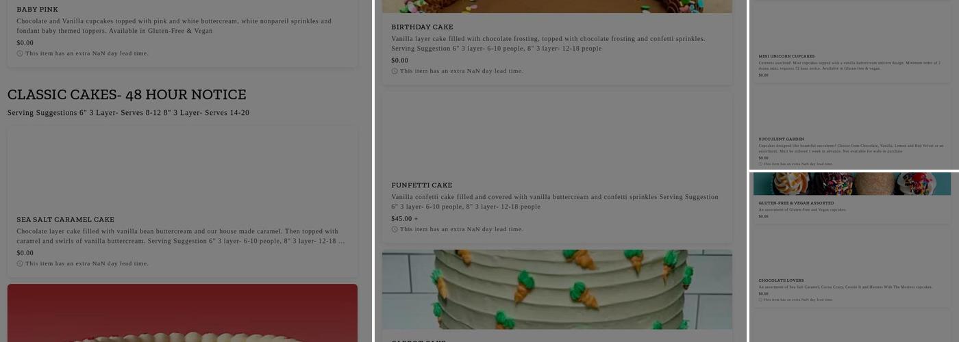 James & the Giant Cupcake Menu