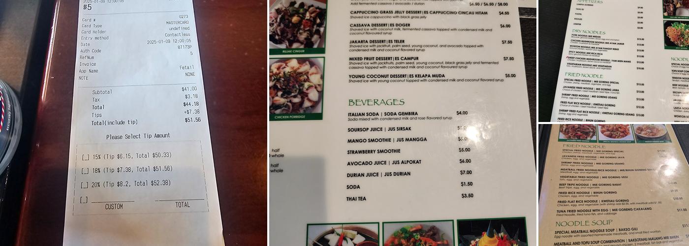 Java Bistro Menu