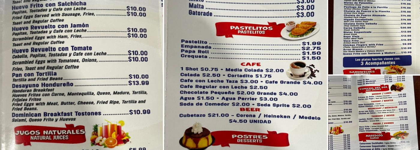 Jennifer's Cafeteria Menu