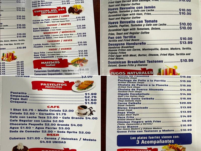 Jennifer's Cafeteria Menu