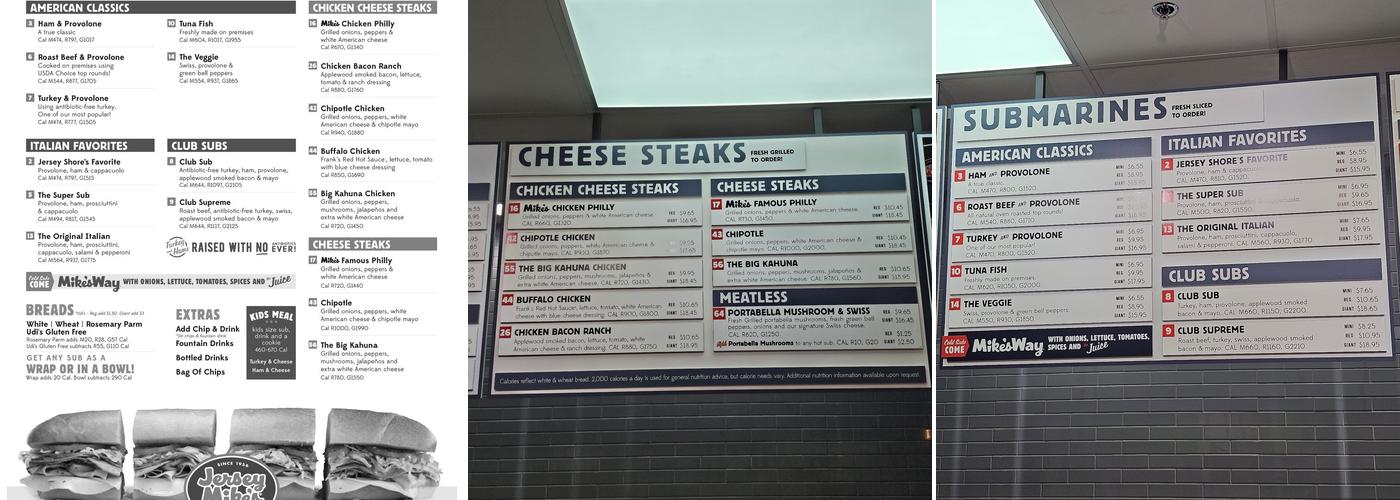 Jersey Mike's Subs Menu