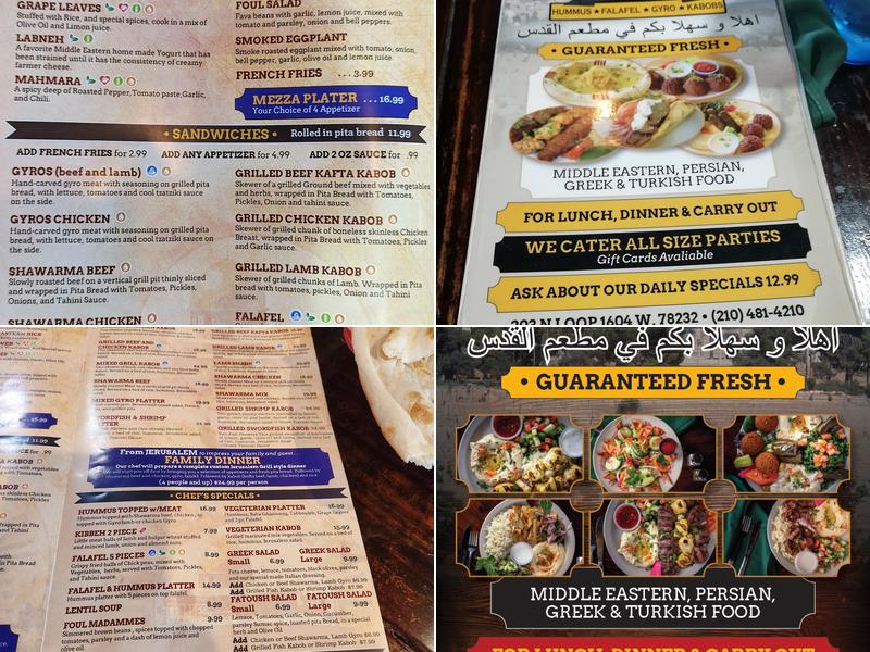 Jerusalem Grill Menu