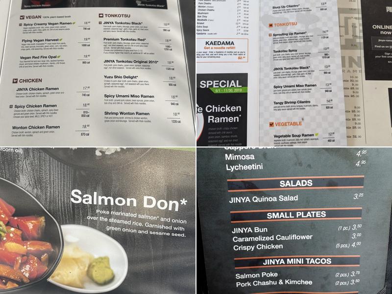 JINYA Ramen Bar - Burbank Menu