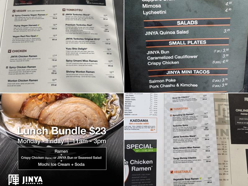 JINYA Ramen Bar - Burbank Menu