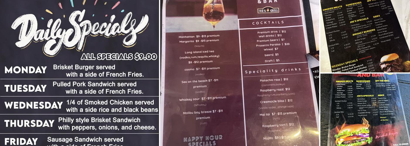 Joe's Grill & Bar Menu