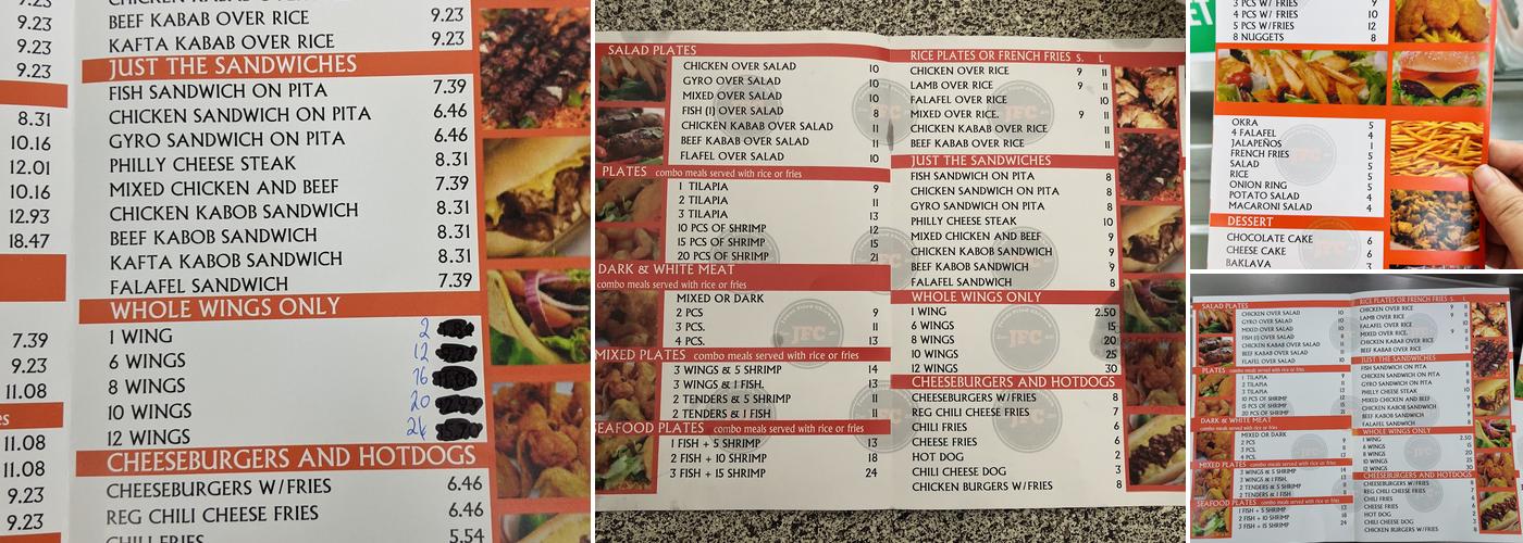 Jones Fried Chicken Menu
